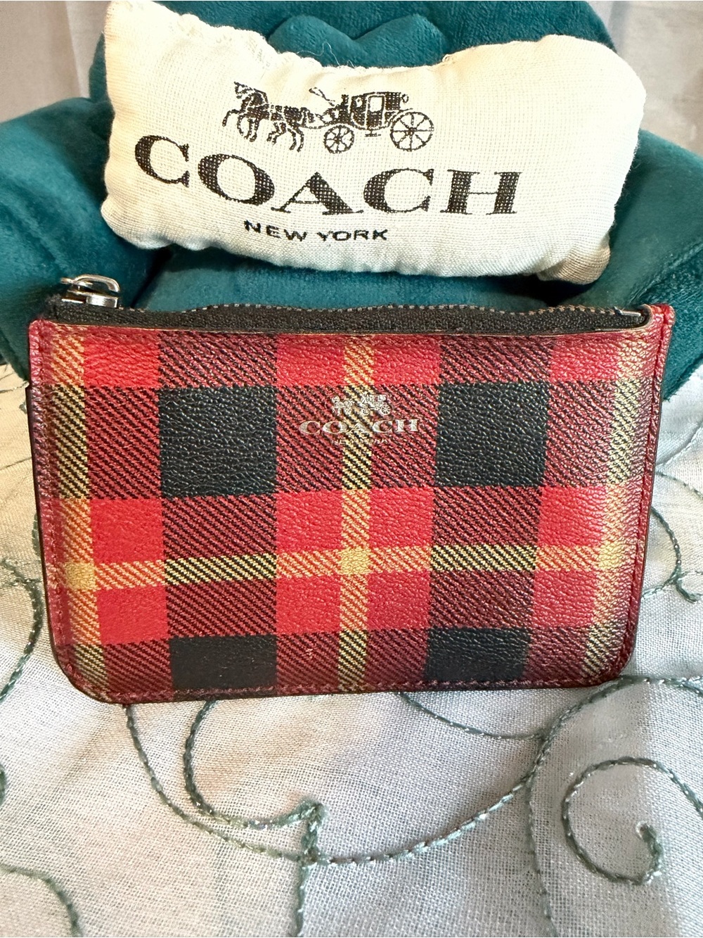 Coach Peyton Glen Tartan Wristlet (C7307)